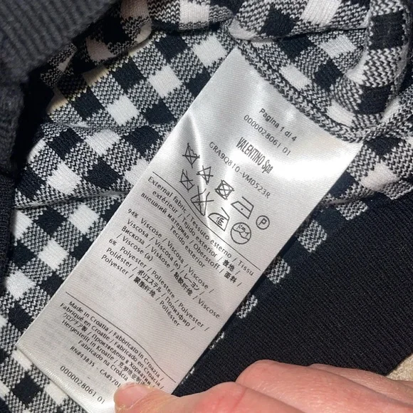 Red Valentino gingham button down sweater top